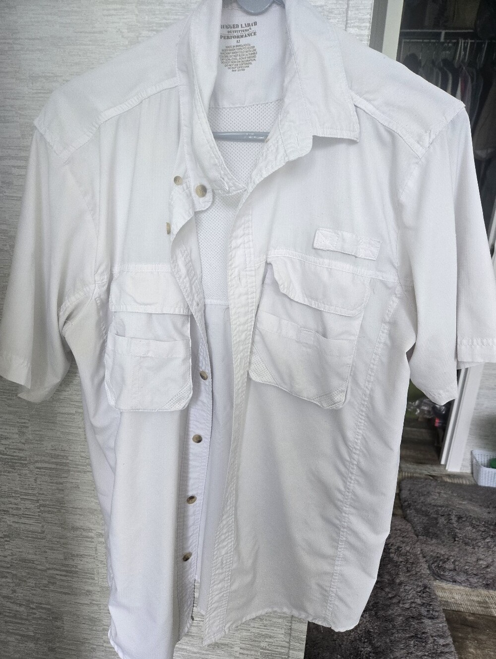 Men's White Short Sleeve Utility Shirt